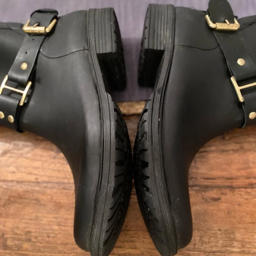 Colors of California Camperos rubber low boot with back‎ zip Black size 9